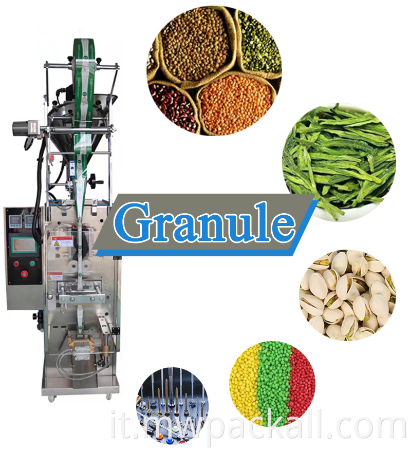 Mini macchina imballatrice del granello del sacchetto del tè degli spuntini della caramella di sigillamento a caldo verticale completamente automatica